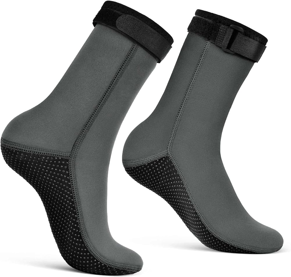 Flintronic 3mm Neoprene Socks Grey M Wetsuit Anti-slip Fin Socks