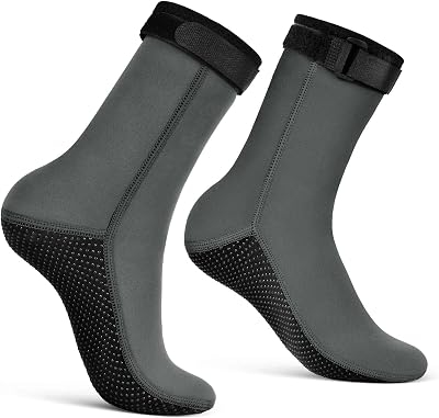 Flintronic 3mm Neoprene Socks Grey M Wetsuit Anti-slip Fin Socks