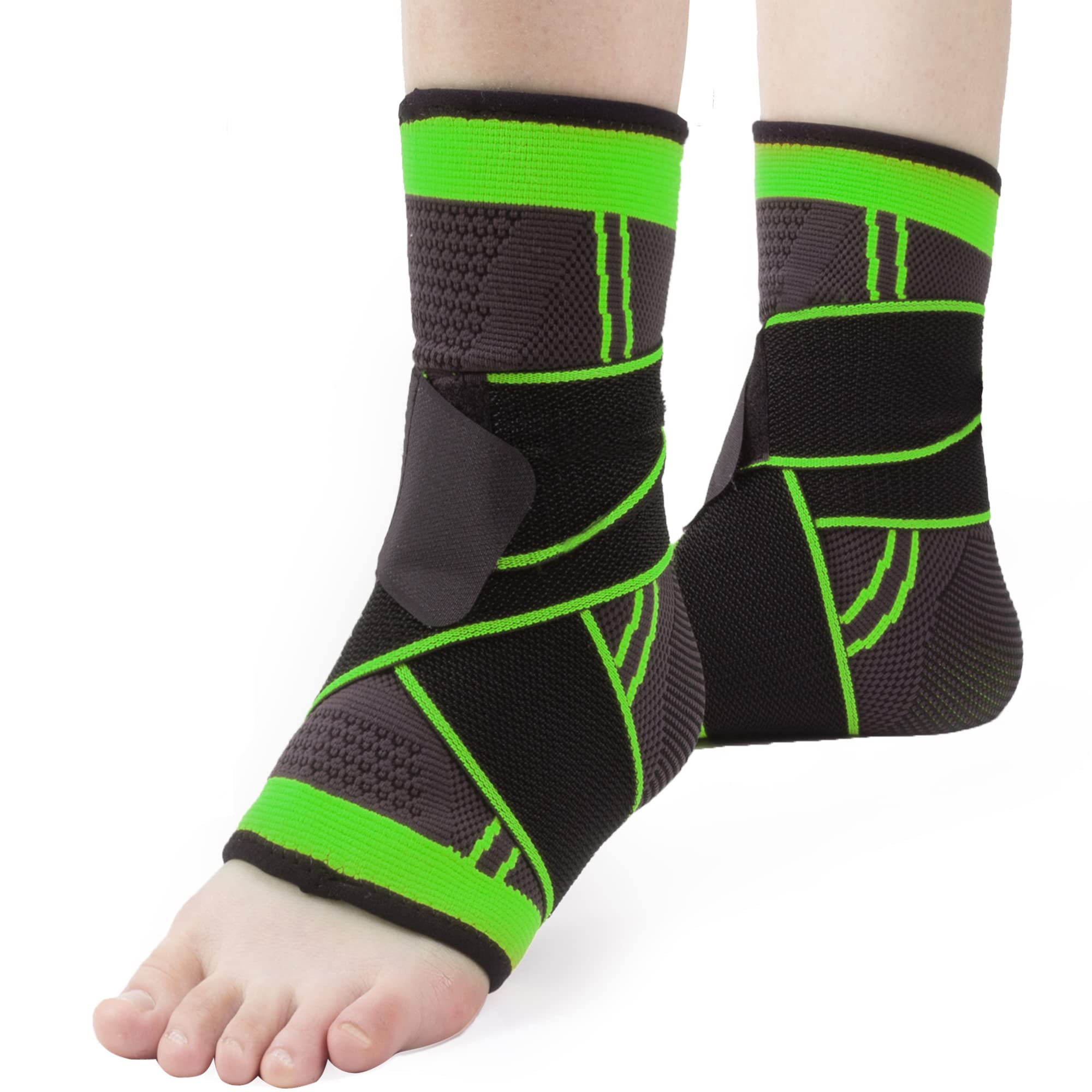 Gnepines Ankle Support for Women Set of 2 Ankle Brace for Sprained Ankle with Strap Ankle Support Brace for Achilles,Tendon,Sprain,Injury Recovery, Lace up Ankle Brace for Running