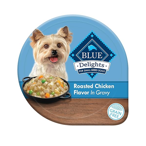 BLUE BUFFALO DELIGHTS SMALL BREED NATURAL WET DOG FOOD, ROTISSERIE CHICKEN FLAVOR IN GRAVY, 3.5-OZ CUPS, 12 COUNT