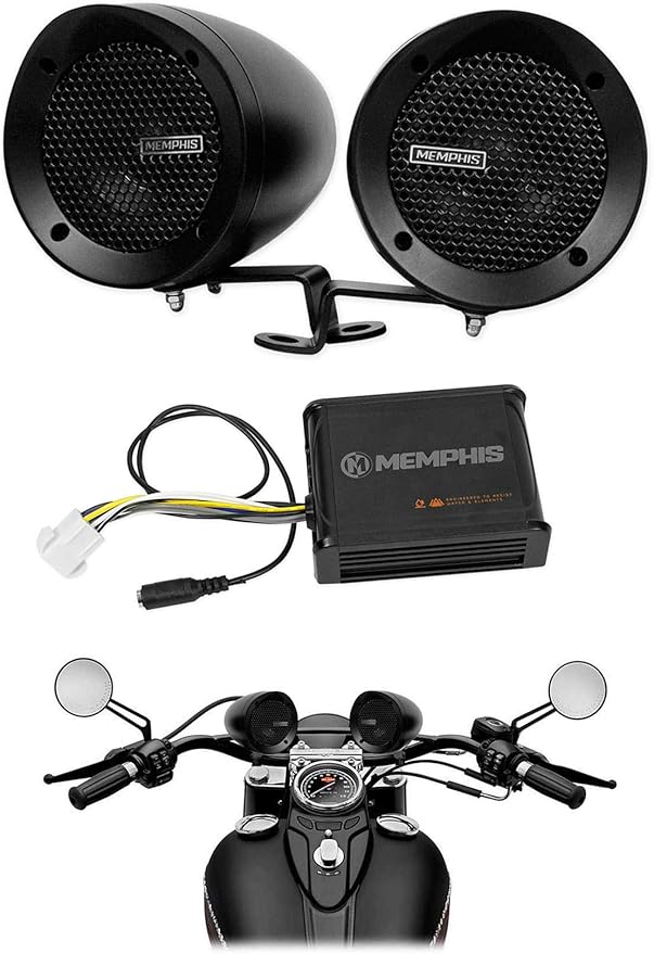 Memphis Audio Motorcycle Audio System Handlebar Speakers for Honda Rebel Car