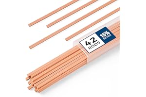 SHARK TEARS 42 pcs Brazing Rods AWS BCuP-5 15% Silver Solder Phos Copper Brazing Alloy Flat Welding Rods 0.050"x1/8"x10" for HVAC, Refrigeration, and Industrial Applications
