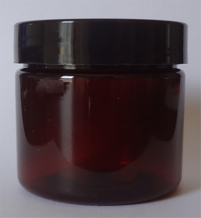 4oz Amber Jars with Smooth Black Caps [Set of 6] Beauty