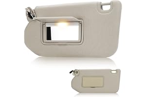HKPARTS Left Driver Side Sun Visor SunVisor with Light for Nissan Pathfinder 2013-2018, Infiniti QX60 2014-2017, Infiniti JX35 2013 96401-9PB0A(Beige)