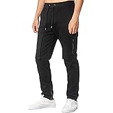 ITALYMORN Slim Fit Khaki Cargo Joggers for Men with Zipper Ankle Stretch Casual Chino Pants