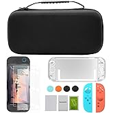 12 in 1 Protection Accessories Kit for Nintendo Switch 2 2025 Model - Carrying Case, Tempered Glass Screen Protector, Crystal Case, Silicone Grip Cover & Thumb Grip Caps | Full Protection Bundle