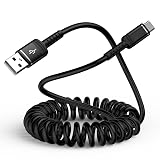 USB to USB C Coiled Cable, 3ft Retractable Type C Car Charger Cord Fast Charging for Samsung Galaxy S25 Ultra S24 FE S23 S22 A16 5G A15 A14 A26 A36 A56, Car Charger Cable for iPhone 16e 16 15 Pro Max