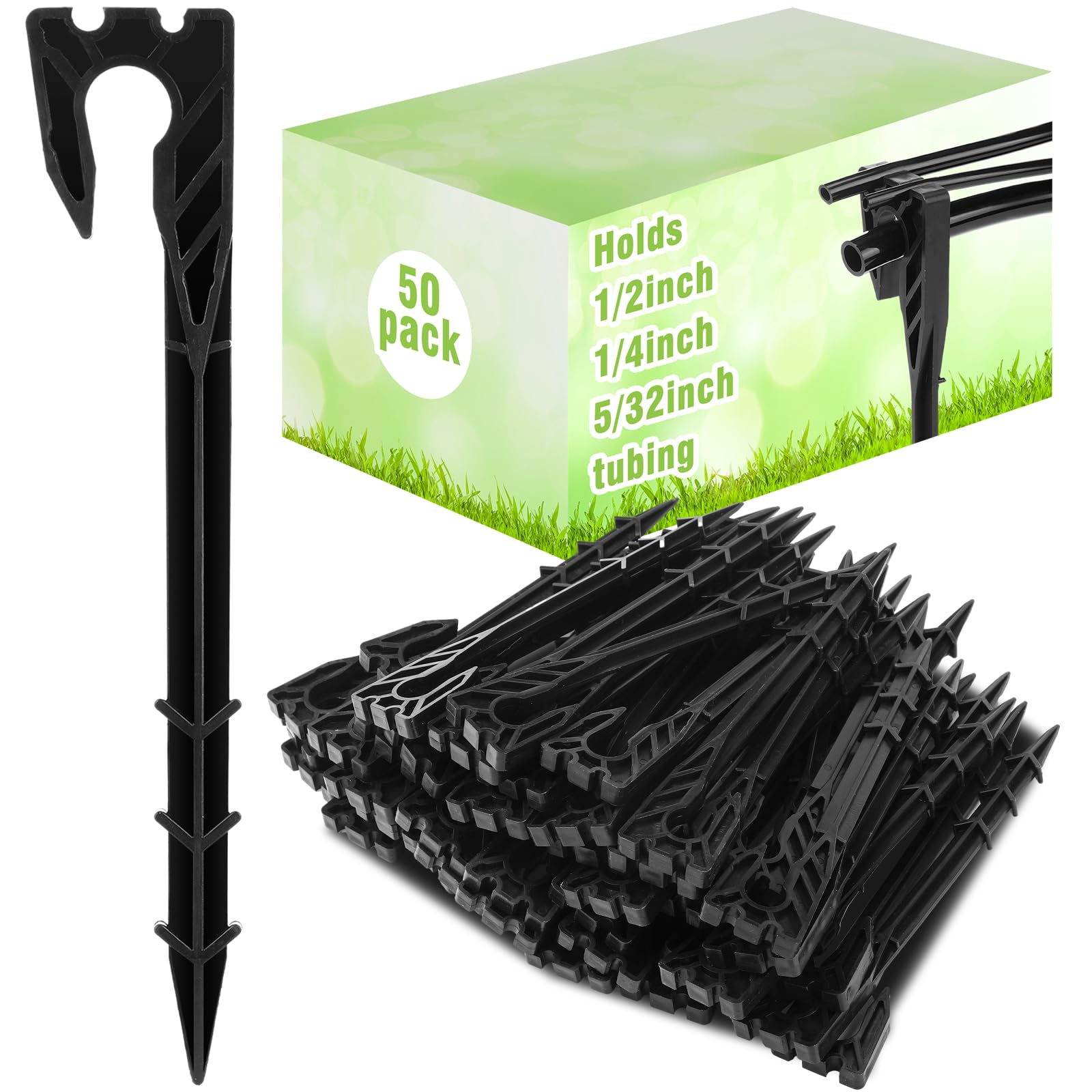 thumbnail image 2 of 50-Pack Drip Irrigation Support Stakes - 1/4 Inch Tubing Holders For Garden Watering Systems 2 of 13