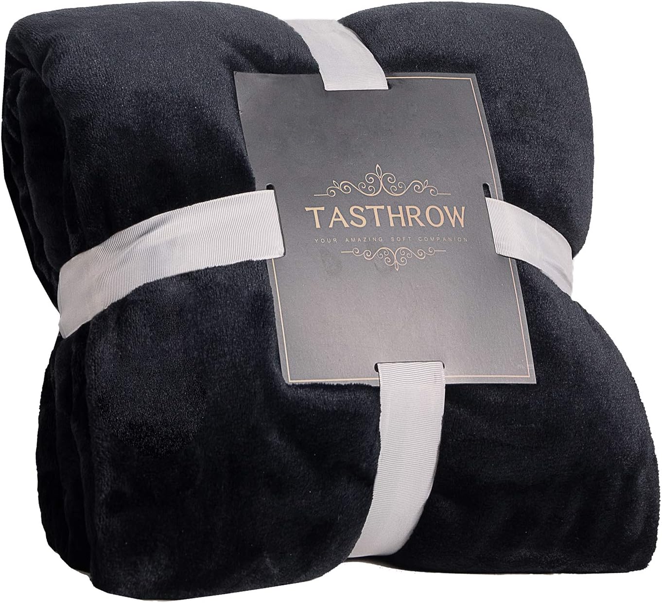 TASTHROW Large Flannel Fleece Throw Blanket, 50×70 Inch - Cozy Lightweight Thick Blanket - All Seasons Suitable for Women, Men and Kids (Grey): Kitchen & Dining