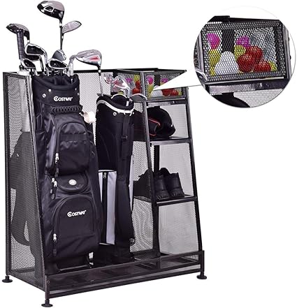 Amazon Tangkulaゴルフ収納耐久性メタルストレージラックゴルフクラブバッグとスポーツ機器オーガナイザー Tangkula ゴルフ Amazon Tangkulaゴルフ収納耐久性メタルストレージラックゴルフクラブバッグとスポーツ機器オーガナイザー Tangkula ゴルフ