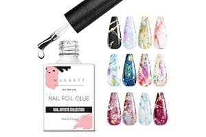 Makartt Nail Foil Glue Gel for Nail, Foil Gel Transfer for Nails Art Stickers Strong Adhesion Foil Transfer Gel Soak Off Salon DIY UV LED Lamp Required 15ML(0.5 fl.oz)