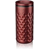 Viski Paragon Stainless Steel Highball Tumbler Cup with Lid, Insulated Ceramic Lined Metal Cocktail Glass for Patio, Outdoor Party, Wedding Gifts, Drink Lover Gifts, 16 oz Set of 1, Vintage Rose