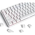 Fogruaden Thick PBT White Keycaps, Cherry Profile, Minimalist, 128 Keycaps Set, Custom for Cherry Gateron MX Switches Mechanical Keyboard