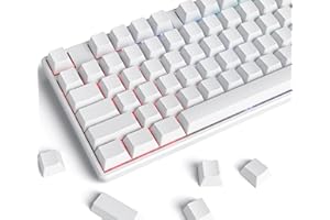 Fogruaden Thick PBT White Blank Keycaps, Cherry Profile, 128 Keycaps Set for Cherry MX Switches Mechanical Keyboard