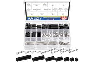 Glarks 385pcs White Wall Plate Screw Set, 3/8’’ 1/2’’ 3/4’’ 1’’ Long, Outlet Plate Screw and Long Electrical Outlet Screw wit