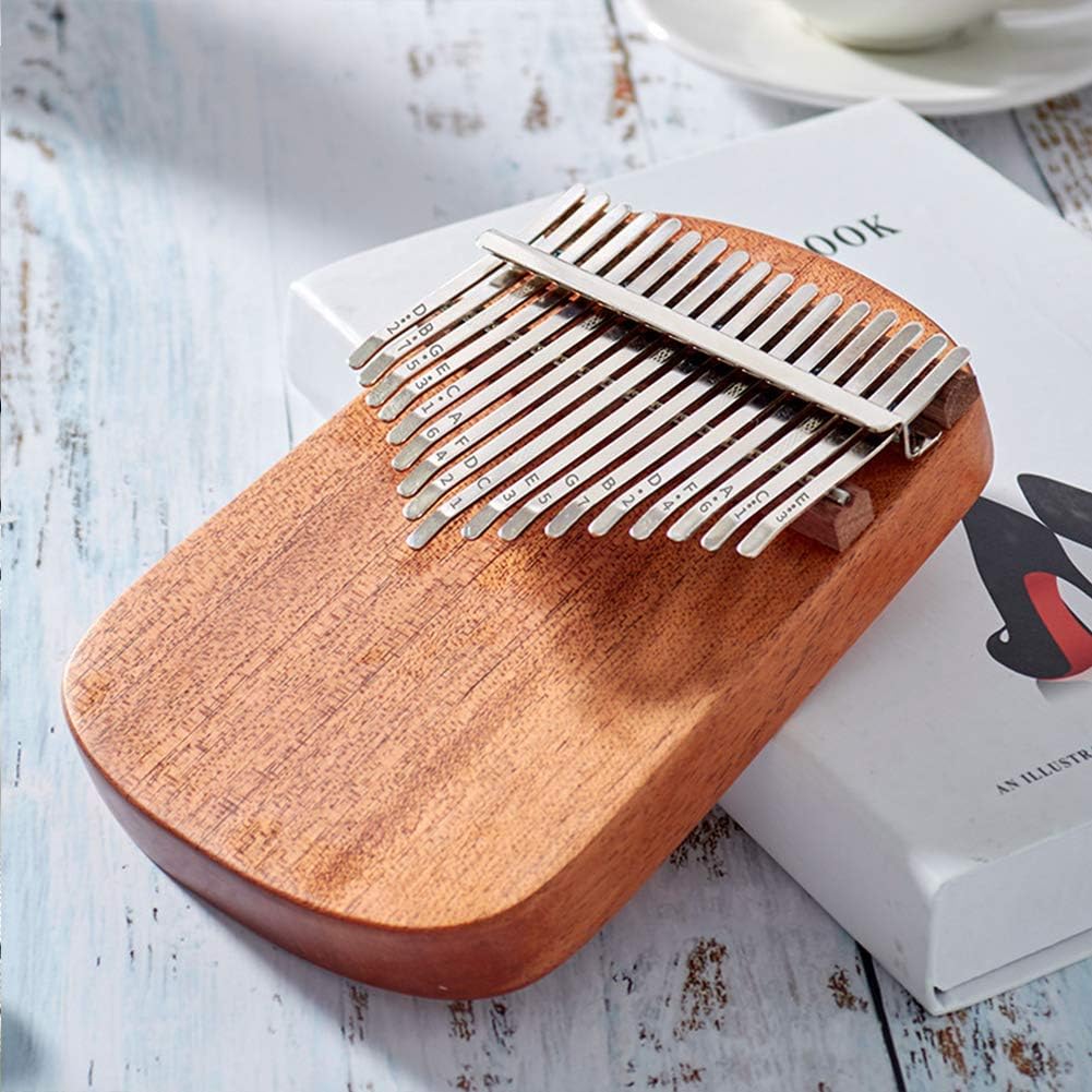 szkn 17 Keys Kalimba Thumb Piano Mahogany Spruce Panel Round Corner Classic Musical Instrument Wood Keyboard for Beginners