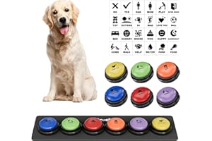Dog Buttons for Communication, 6 Pcs Dog Talking Button Set, 30s Voice Recordable Pet Training Buzzer, Speaking Buttons for C