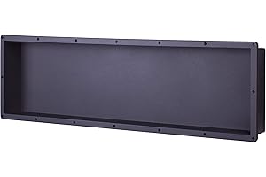 EMODERNDECOR Huge Ready for Tile Waterproof Leak Proof 14" x 50" Bathroom Recessed Shower Niche - Single Bathroom Shelf Organizer Storage for Shampoo & Toiletry Storage - Flush Mount Installation, Black