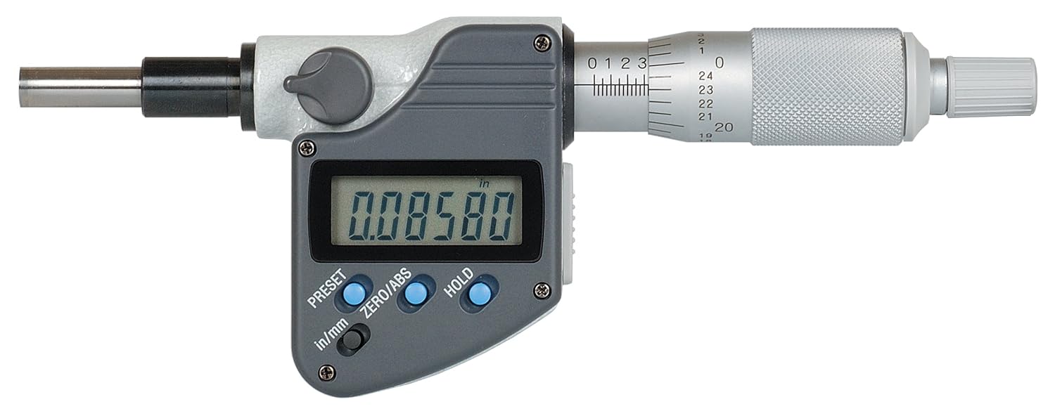 Mitutoyo 350-351-10 Digimatic LCD Micrometer Head, 0-1"/0-25.4mm Range