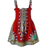SOFEON Toddler Baby Girls African Dashiki Dress Kids Ankara Sleeveless Sling Bohemia Dress Ankara Style Little Girls Outfit