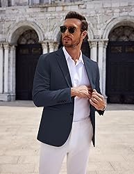 COOFANDY Men Stretch Knitted Blazer Jacket Slim Fit