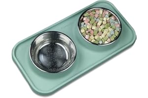 Gentledog Premium Removable Stainless Steel Cat and Dog Bowls, Blue, 12 Fluid Ounces