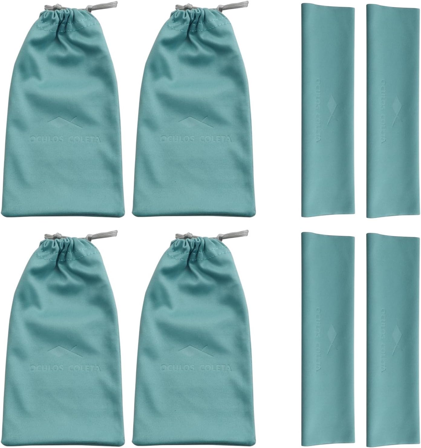 4 Pack Sunglasses Glasses Pouch and Cloth Premium Microfiber Protection Cleaning (Soft Microfiber)