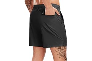 LadyJoy Men's Athletic Shorts 5" Cooling Quick Dry Running Workout Sports Shorts Lightweight Gym Active Zip Pockets