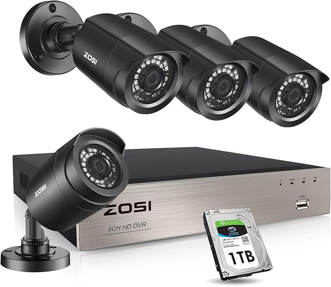 ZOSI 4Channel HD 720P Video Security System DVR Recorder with 4X HD