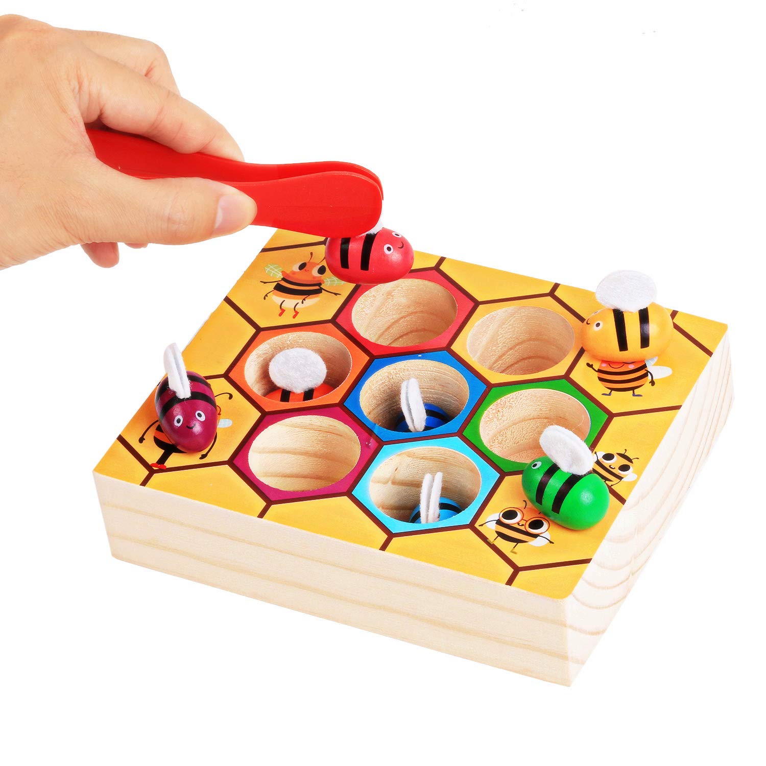 Fansport Toddler Baby Bee Hive Preschool Wooden Toys,Bee Toy,Motor Skills Toys for Toddlers for Baby Early Educational Toddler Montessori Game Motor Skills Toy