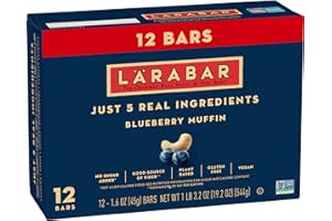 LÄRABAR Larabar Blueberry Muffin Fruit and Nut Bars, Gluten Free and Vegan, 19.2 oz, 12 Ct