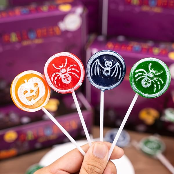 HALLOWEEN LOLLIPOP 24 PACK, HALLOWEEN CANDY BULK, SPIDER,...