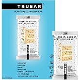 TRUBAR Vegan Protein Bar, Shake it Bake it Birthday Cake it, Gluten Free, Plant Based Protein, Dairy Free, Non GMO, Soy Free, No Sugar Alcohols, 12G Protein, 12G Fiber, 23G Carb, Snack Bars, 12ct