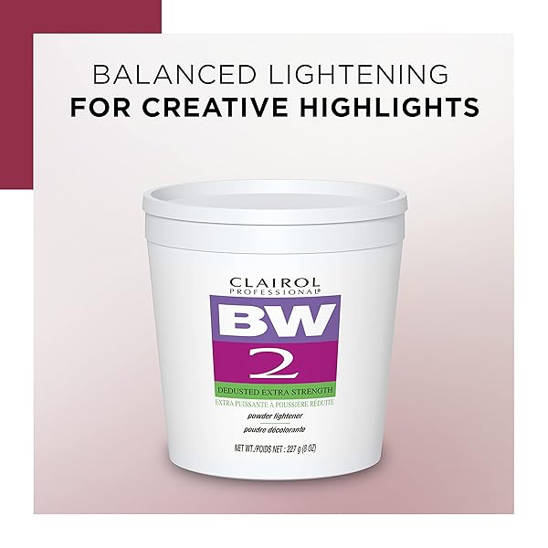 CLAIROL PROFESSIONAL BW2 LIGHTENER FOR HAIR HIGHLIGHTS, 8 OZ.