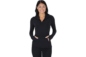 Yogalicious Half Zip Lightweight Workout Long Sleeve Athletic Jacket with Front Pockets and Thumbholes