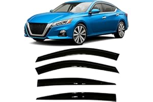 OLLTOZ 2019-2025 Tape-On Rain Guards for Nissan Altima Side Window Visor Deflectors Extra Thick Vent Shades S SR SV SL L34 2019 2020 2021 2022 2023 2024
