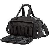 AIRTTUZ Range Bag | Gun Range Duffle Bag for Handguns and Ammo,USA Flag Patch Included. (Black)