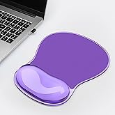 Aszqvd Gel Wrist Rest for Mouse,Ergonomic Mousepad with Clear Cushioned Palm Rest,Gel Mouse Pad with Wrist Support,Small Desk Mat,Office Desk Work Accessories for Women,Carpal Tunnel Relief (C-Purple)