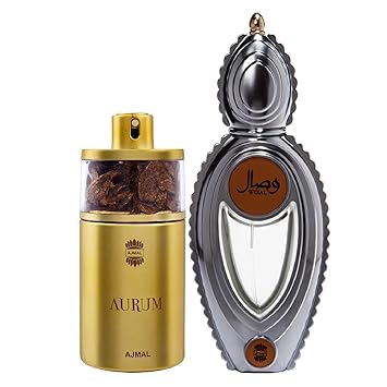 Ajmal Aurum EDP Fruity Floral Perfume 75ml for Women and Wisal EDP Floral Musky Perfume 50ml for Women + 2 Parfum Testers FREE