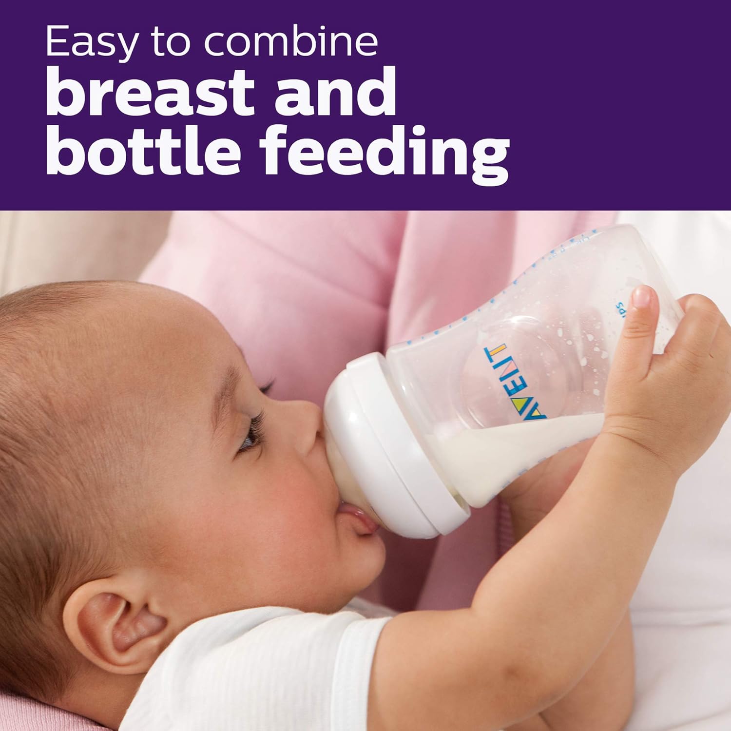 Philips Avent Natural Baby Bottle, Clear with Seahorse design, 9oz, 4pk, SCF659/47 : Baby