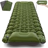 AKSOUL Sleeping Pad Camping Mat: Self Inflating Ultralight &amp; Compact Air Mattress, Connectable Lightweight Inflatable Pad with Built-in Foot Pump for Camping, Hiking, Backpacking