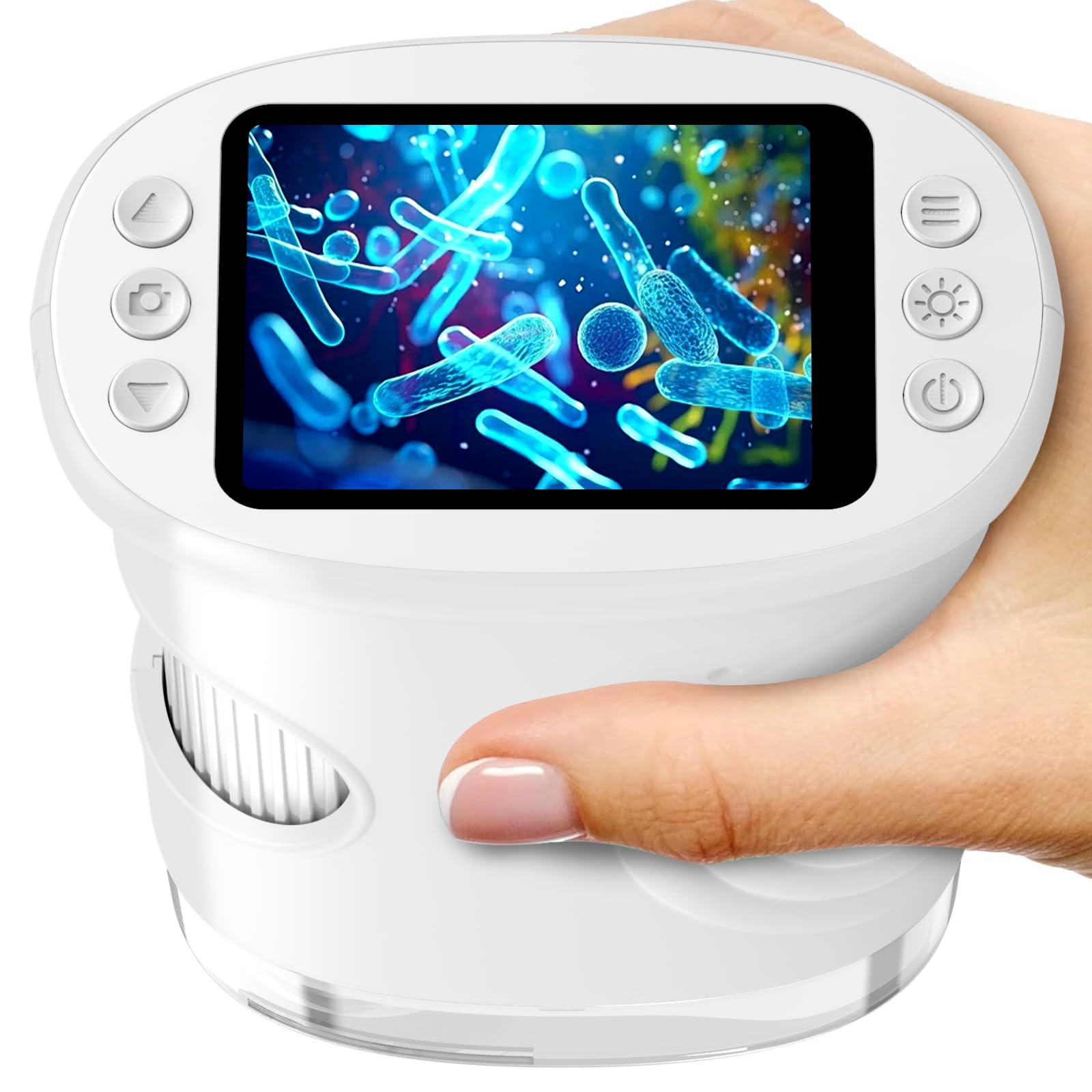 Kids Microscope, Digital Microscope for Kids with 2" Screen, Pocket Microscope Magnifying Glass for Kids, Portable STEM Toys for Age 5 6 7 8 9 10, Photo & Video Edu Gift USB Rechargeable – White