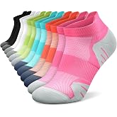 PAPLUS Ankle Compression Socks for Women Running Socks With Arch Support | Womens Athletic Socks with Cushioned &amp; Breathable for Walking, Running, Workout, Travel, Relieve foot fatigue, 6 pairs