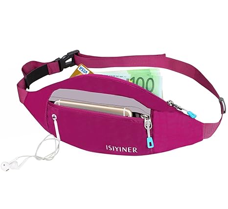ISIYINER Gürteltasche,Bauchtasche Wasserdicht Sport Laufgürtel Damen Herren mit Einem Kopfhöreranschluss Lauftasche für Laufe