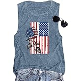 American Flag Tank Tops Women Funny 4th of July Patriotic Outfits Tops