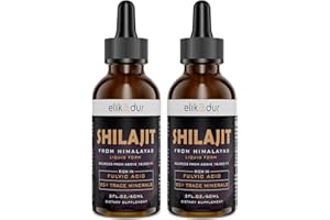 ELIKADUR Shilajit Resin Organic Liquid Supplement, Shilajit Himalayan Organic, Shilajit Liquid Drop, Shilajit Drop Contain 85 Trace Minerals, Alternative to Resin & Capsules,120 ml