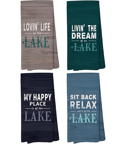 Küchentuch Lake Life 'Cuz Beaches Be Salty – Baumwolltuch Mit Spruch, 71x71 Cm