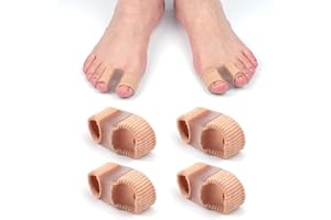 4pcs Toe Separators, Gel Correct Toes Toe Spacers with 2 Loops Breathable Hammertoes Straightener for Overlapping Corrector E