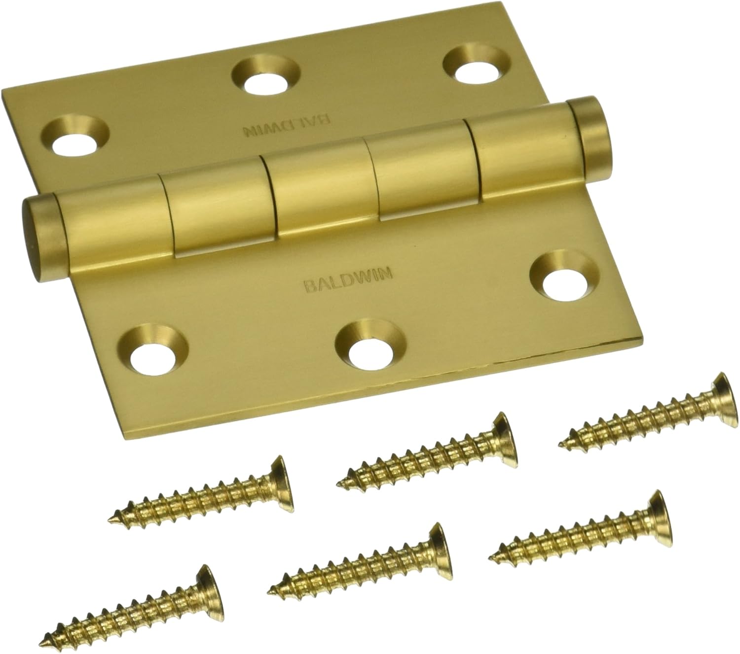 Baldwin 1030034I Square Mortise Hinge, Unlacquered Vintage Brass