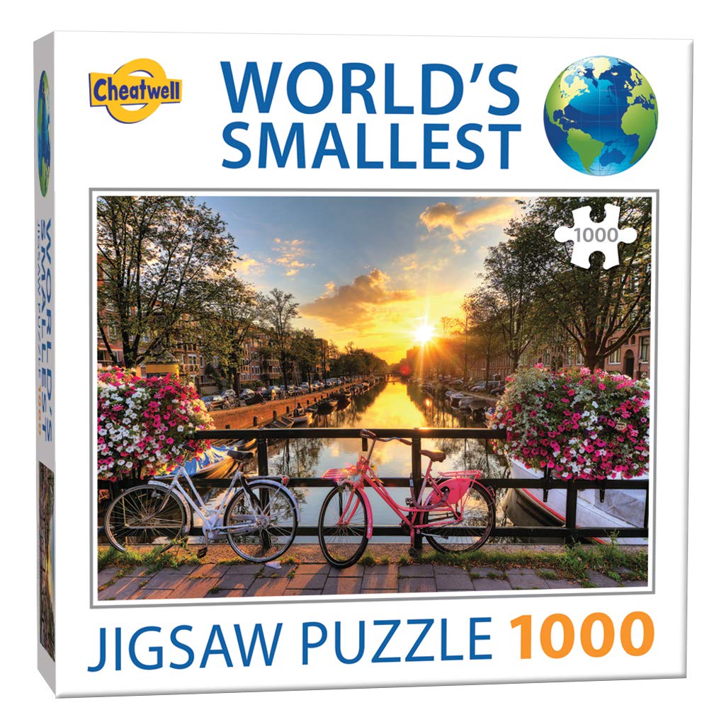 Cheatwell Games World's Smallest 1000 Piece Puzzle Amsterdam,Red — image 1
